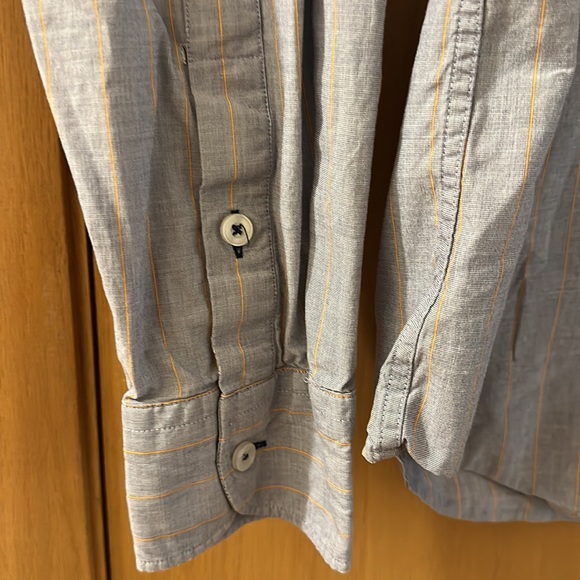 Untuckit Men’s Pinstripe Button Down Shirt Cotton Blue Size Large - Picture 6 of 11